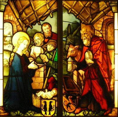 Glasmalerei Veste Coburg - Christliche Szene