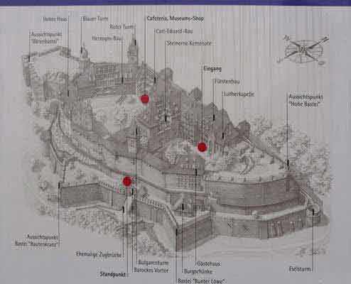 Zeichnung Grundriss Veste Coburg