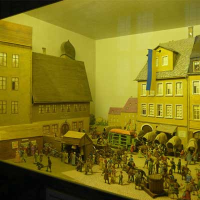 Zinnfigurendiorama Blick auf den Brühl um 1830