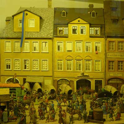Zinnfigurendiorama Blick auf den Brühl um 1830