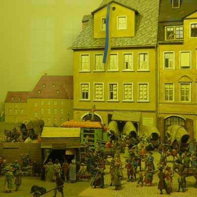 Zinnfigurendiorama Blick auf den Brühl um 1830